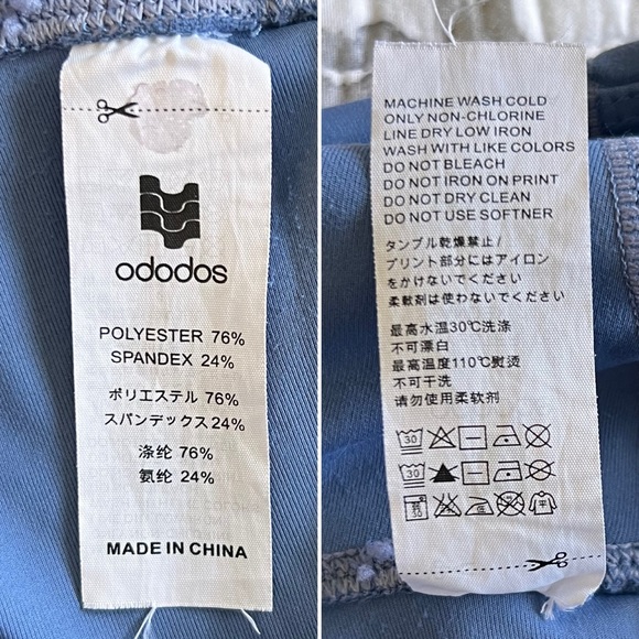 Ododos 3 Cross Waist Bike Shorts 5" Crossover in Blue Lavender & Green • M - Picture 13 of 15